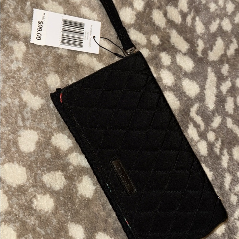Vera Bradley Black Quilted wristlet/crossbody